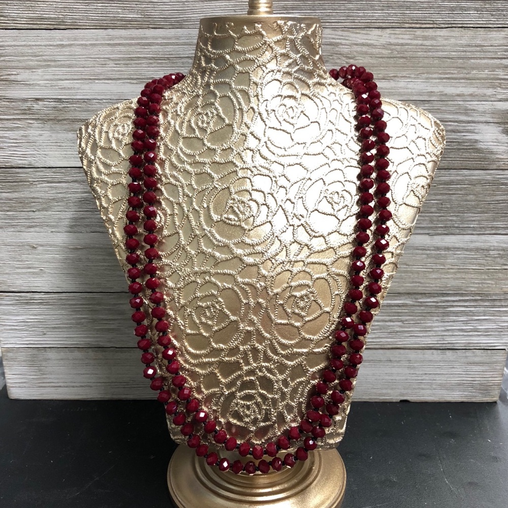 Long Glass Bead Necklace